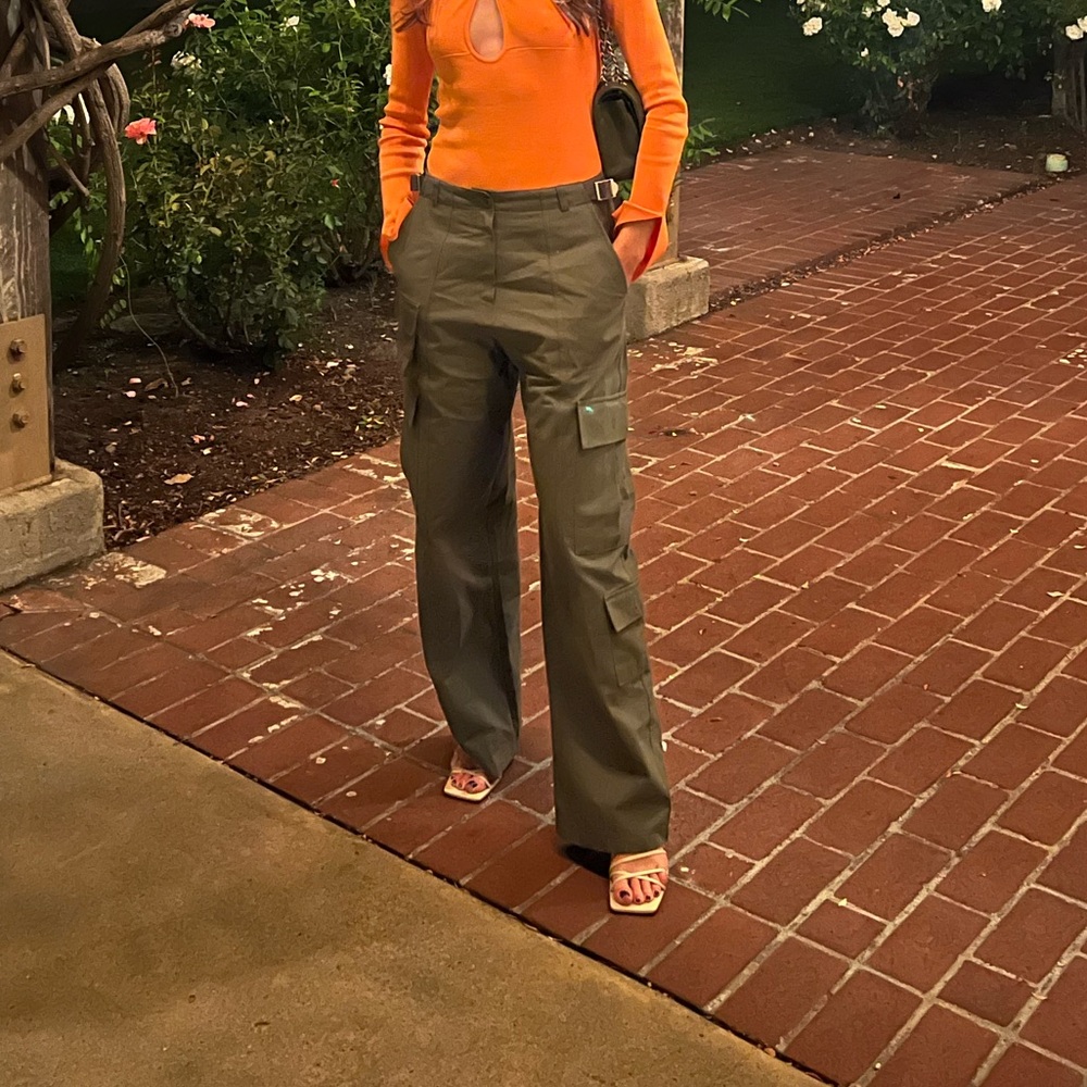 Multi-pocket olive cargo pants - Picture 2 of 5